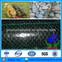 green pvc/plastic coated chicken coop hexagonal wire mesh for rabbit dark poultry fence