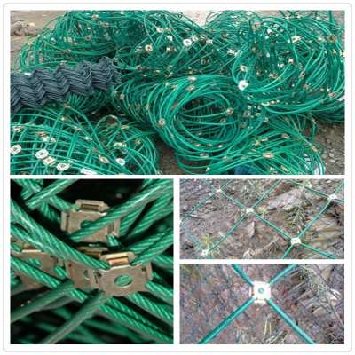 Plastic PVC/PE coated wire mesh for slope protection system